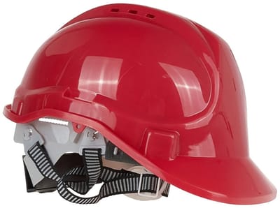 GEKO Rode veiligheidshelm - Verstelbare maat - HDPE - Geschikt voor -10°C tot +50°C - CE-gecertificeerd