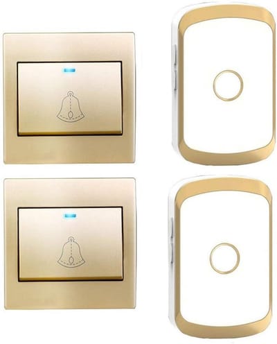 Draadloze Deurbel - Deurbel Kit - Bezoekers Ontvangen - IP44 Waterdicht - 300 Meter Bereik - Wit Goud