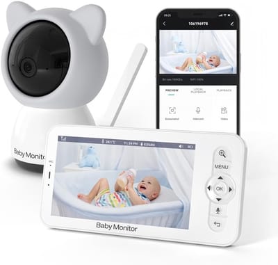 Babyfoon met camera - Kindermonitor - Babykamer bewaken - Tweerichtingsgesprek - 300m bereik - Zoals afgebeeld