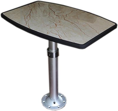 Camper Tafel - Caravan Tafel RV Tafel - Opslag en Werkruimte - Afneembare Tafelpoot - 60x40cm - Beige