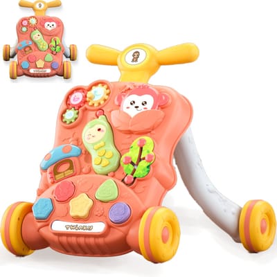 Twinky® Luxe Loopwagen - Babywalker met Interatieve Speelset, Speed Control Rem en afneembaar Telefoontje - Loopstoel & Loopauto voor Baby