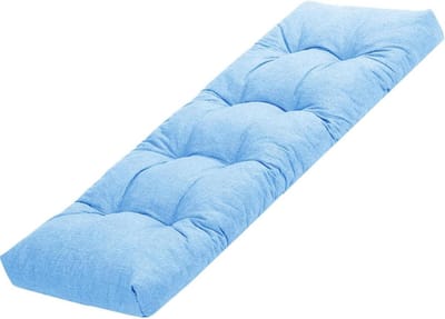 Bankkussen Lichtblauw - Zitkussen Bank - Comfortabel Zitten - Antislip Onderkant - 120x40cm - Blauw