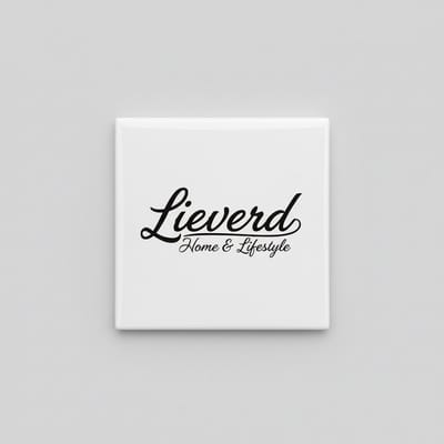 Lieveerd – Home & Lifestyle Typografie Keramische Tegel 15 × 15 cm | Stijlvolle Minimalistische Woondecoratie