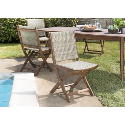 Set van 2 klapstoelen van en kunststof rotan | Macabane