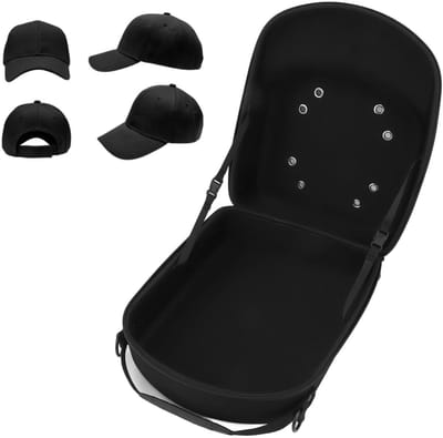Dailygoods- Hoedencase Harde Bescherming - Petdrager - Reiskoffer - Schouderriem - EVA Materiaal - Zwart - Afmetingen 31 x 26 x 14 cm