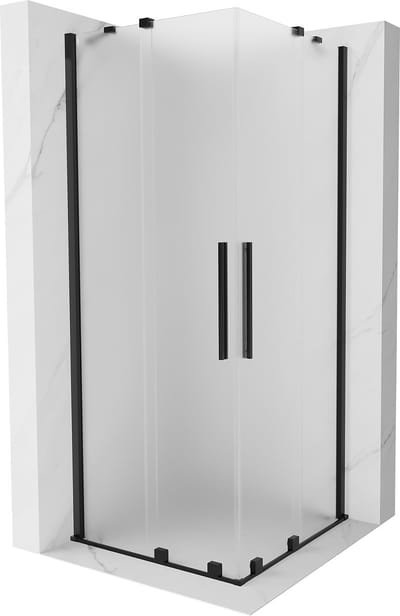 Mexen Velar Duo schuifdouchecabine 80 x 80 , matglas, zwart - 871-080-080-32-70