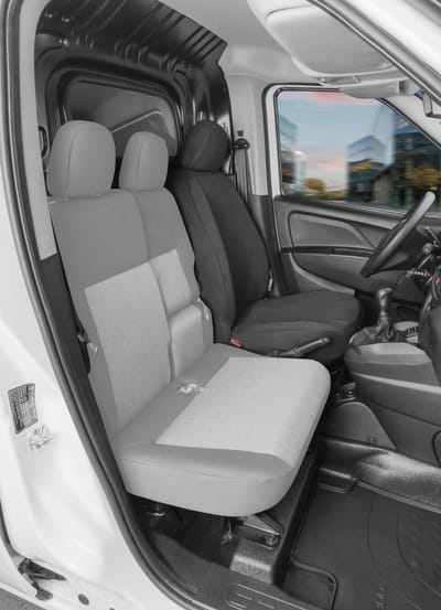 Walser Autostoelhoes Transporter Fit van stof antraciet geschikt voor Fiat Doblo (263) - 1 bestuurderszitplaats (armleuninguitsparing rechts)