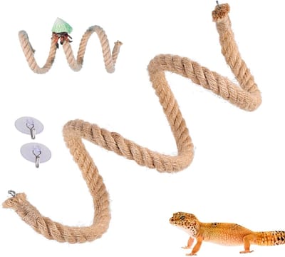 Klimtouw Reptielen - Speelgoed Terrarium - Dieren Verrijking - Inclusief Haken - 100cm Lengte