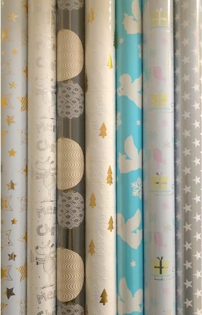 Christmas mix cadeaupapier - Kerstpapier inpakpapier voor kerst K438 - 300 x 70 cm - 7 rollen
