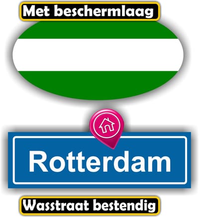 Jerma - Rotterdam - Auto - Sticker - set 2 - Ovaal 13x7 cm - rechthoek 13x6 cm - Zelfklevend - Vinyl