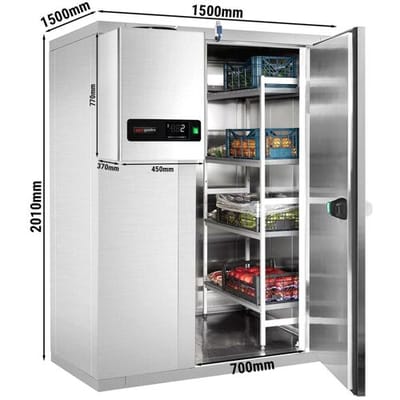 GGM Gastro Edelstahl Kühlzelle - 1500x1500mm - 3,5m³ - inkl. Kühlaggregat Zilver