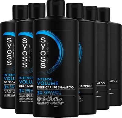 Syoss Volume - Shampoo - Fijn en Dun Haar - Zachte Reiniging - Langurig Volume (48u) - Voordeelverpakking - 6x440ml