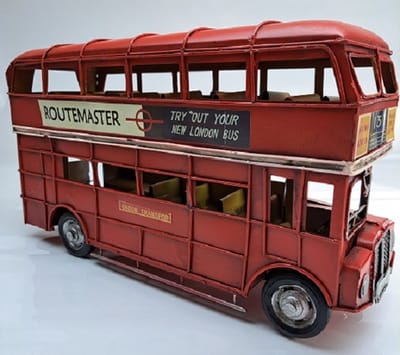 Denza - blikken bus dubbeldekker - Oldtimer decoratie - Londen - Engelse bus retro - vintage - 8AT3300