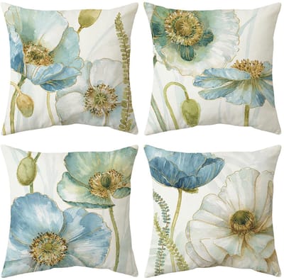 Dailygoods- Kussensloop 45x45 cm - Set van 4 - Decoratieve Kussenhoezen - Onzichtbare Ritssluiting - Luxueus Design - Geschikt voor Bank/Bed/Stoel - Kussenhoes