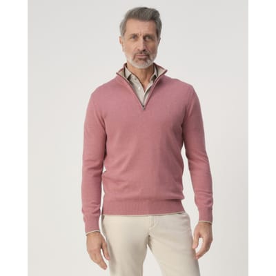 Campbell Trui Pullover Half Zip Sydney 103449 6828 Wild Ginger Dark Red Mannen Maat - L