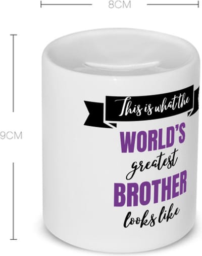 Akyol - greatest brother looks like Spaarpot - Broer - beste broer - verjaardagscadeau - verjaardag - cadeau voor broer - cadeau - kado - geschenk - gift - broer artikelen - 350 ML inhoud