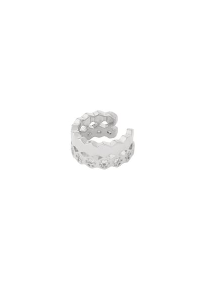 Bijoutheek Earcuff Duo Steentjes Zilver