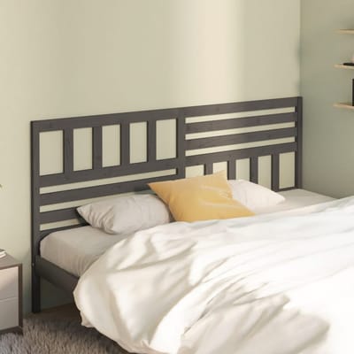 vidaXL - Hoofdbord - 206x4x100 - cm - massief - grenenhout - grijs
