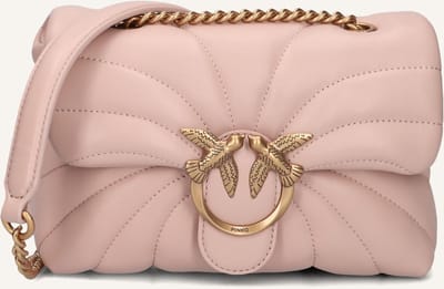 PINKO Leren schoudertas Love Puff Mini CL Sheep Nappa Quilt Cipria - Antique Gold zalmroze