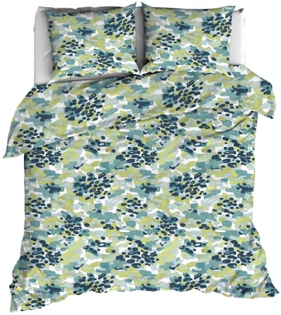 Romanette Terrazzo - Dekbedovertrek - Lits-jumeaux - 240x200/220 cm + 2 kussenslopen 60x70 cm - Blauw/Groen