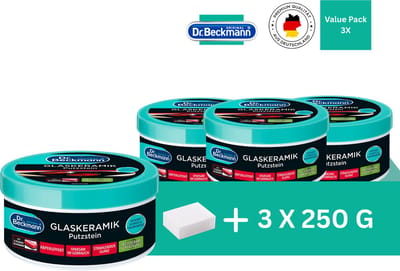 Dr. Beckmann Glazen Keramiek & Inductie Reinigingssteen – Voordeelset 3 x 250g