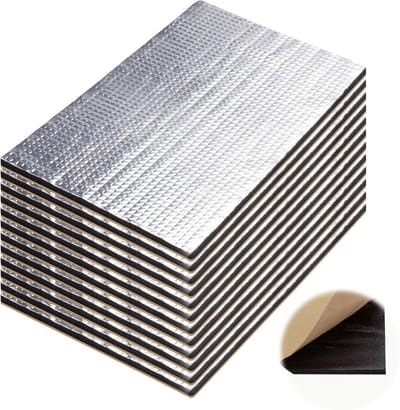 Pack van 12 Geluidsisolatie Matten - 5 mm - Auto Isolatie Mat - 40 x 25 cm - Zelfklevende Geluidsisolatie voor Motorruimte - 1 m² Geluidsisolatie