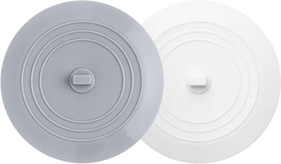 Bad Drain Stopper - Afvoerstop Gootsteen - Water Dicht Houden - Universele Platte Zuig - 13 cm - Grijs Wit