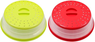 Dailygoods- Magnetron Cover Opvouwbaar - Deksel 26,5 cm - Deksel Magnetron - Spatwaterdicht - Zeef voor Groenten/Fruit - Hoogwaardige Kunststof