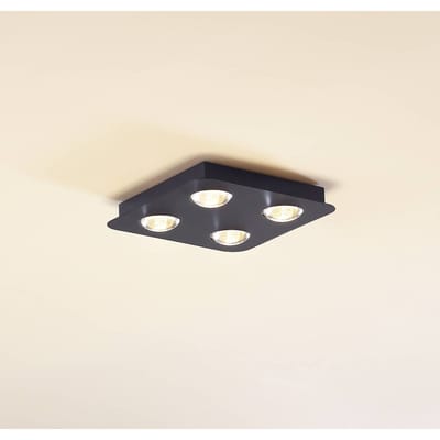 Lindby - plafondlamp - 4lichts - IJzer, kunststof - H: 4.2 cm - GX53 - zwart mat