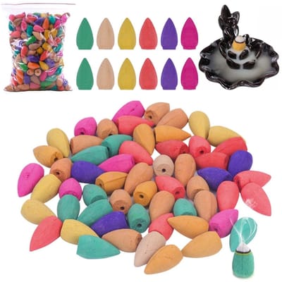 Allecto - Terugstroom-wierookkegels - Aromatische wierook - Ontspanning - Kleurrijke mix - Meditatie - Voor slaapkamer en kantoor