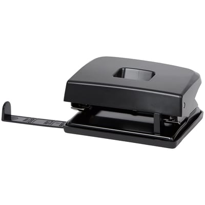 Metalen Bureau Perforator 2 gaats - Perforeert Tot 20 Vel - Voor Mappen En Ringbanden - Zwart