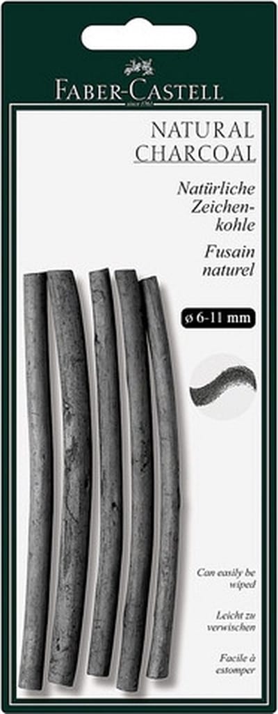 Tekenen met houtskool - 7/12 mm - 4 sticks/potloden - diep zwart - Voor hobby artiesten - kinderen/volwassenen