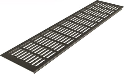 Ventilatierooster Aluminium - Luchtdeksel Lamellen - Verse Lucht Toevoer - Geanodiseerd Roestvrij Staal - 130 mm Breed - RVS Look