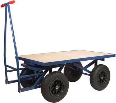 TRUTZHOLM XXL Platformwagen 500kg met Rem - 120x80cm Palletmaat Transportwagen - Heavy Duty Magazijnwagen Tijdschriftenwagen