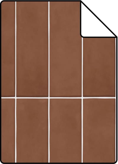 Proefstaal ESTAhome behang tegelmotief donkerbruin - 26.5 x 21 cm - 131533-S
