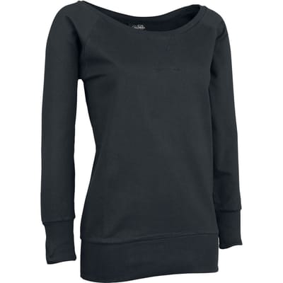 Urban Classics Sweatshirts - Ladies Boat Neck Sweater - XS tot 5XL - voor Vrouwen - zwart