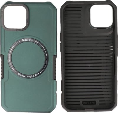 Hoesje Geschikt voor de iPhone 11 Pro - Schokbestendige Telefoonhoesje Geschikt voor MagSafe - Donker Groen