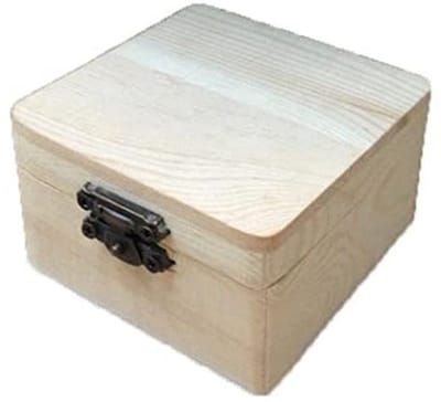 Houten opbergdoos voor juwelen en snuisterijen - 5 stuks - Natuurlijke houten geschenkdozen 8x8x4,5 cm