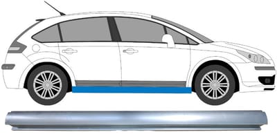 Reparatie dorpel voor Citroen C4 2004-2011 / Links = Rechts (symmetrisch)