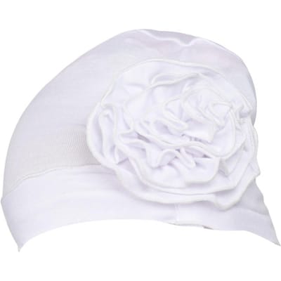 Chemo Hoofddeksels voor Vrouwen met Haarverlies Elastische Chemotherapie Hoeden met Bloem Multifunctionele Ademende Muts voor Slapen Buiten One Size wit