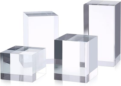 Set van 4 Transparante Acrylaat Displaystands voor Fotografie, Decoratie en Modelpresentatie 5x5/6/8