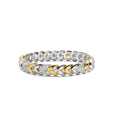 TI SENTO Dames Armband - 925 zilver - Zirkonia met geel verguld - Maat S - 2993ZY