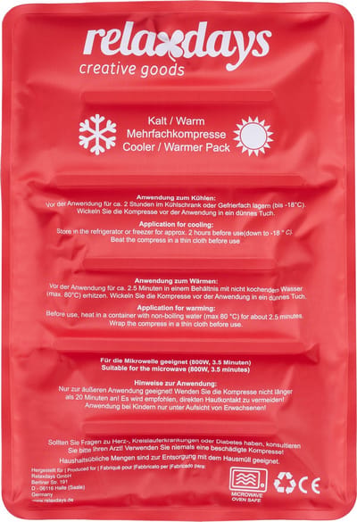 cold pack - 25 x 36 cm - gel pack - herbruikbaar - rood