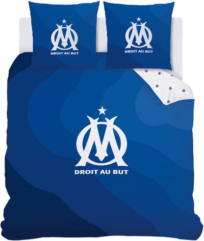 Olympique Marseille Dekbedovertrek Ondeblue -Lits Jumeaux - 240 x 220 + (2)63 x 63 cm - Katoen