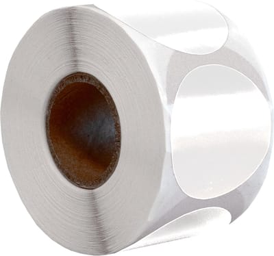 500 Etiketten Rond Wit 35 mm op Rol - Sluitzegel - Markeringspunten - Blanco ronde stickers - DULA