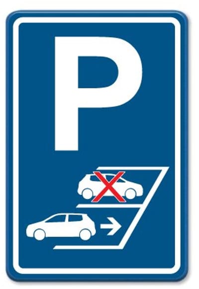Parkeerbord Achteruit inparkeren - blauw - Weerbestendig Aluminium - 40x60 cm - Bevestiging: Zonder bevestiging (alleen het bord)