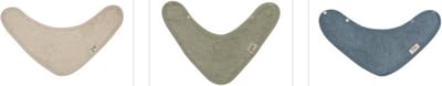Timboo - Bandana slab 36x20cm DUBBELLAGIG - set van 3 - The cuddly softness of bamboo - Marin / Whisper Green / Moon Blue