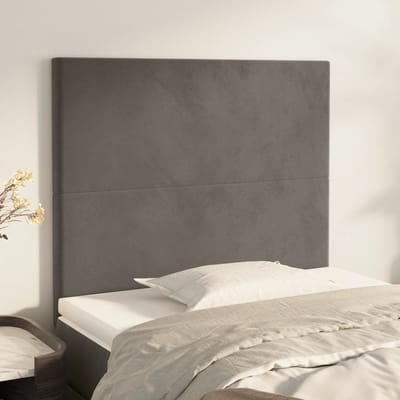 vidaXL - Hoofdbord - donkergrijs - 80x5x118/128 - cm - Fluweel