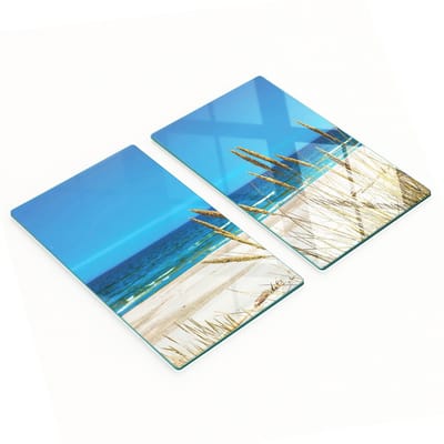 Multifunctionele decoratieve glazen keukenplanken met zeegrasprint, 2x30x52 cm