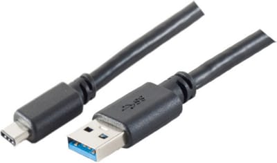 USB-C naar USB-A kabel - USB3.0 - tot 2A / zwart - 1,8 meter